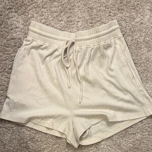 High Waist Cream Shorts for Women